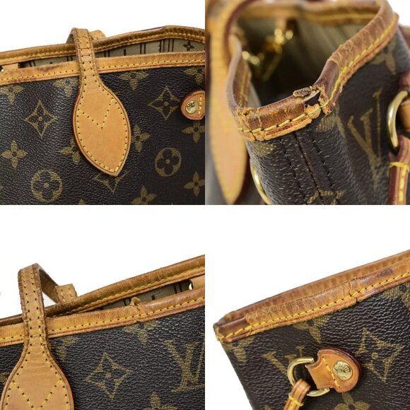 LOUIS VUITTON Neverfull PM Shoulder Tote Bag Monogram Leather - Picture 12 of 16